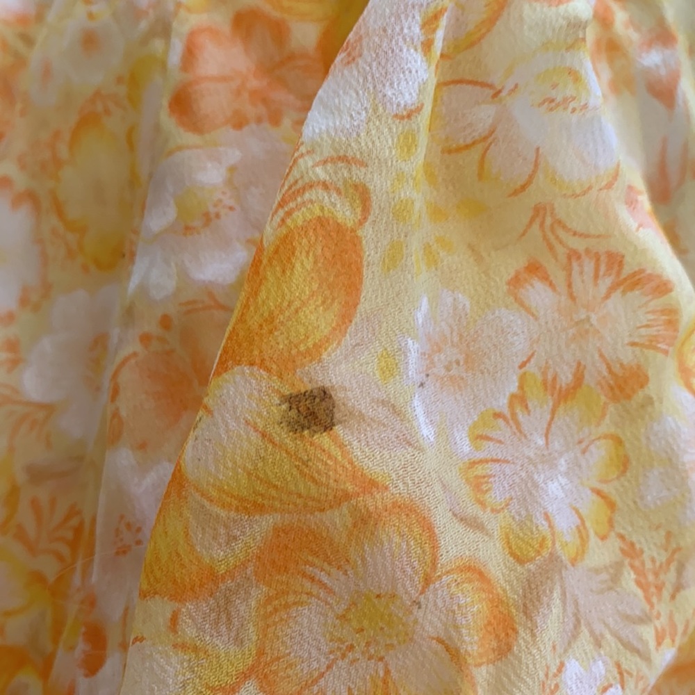 Vintage Yellow Floral Maxi Dress - Picture 11 of 15